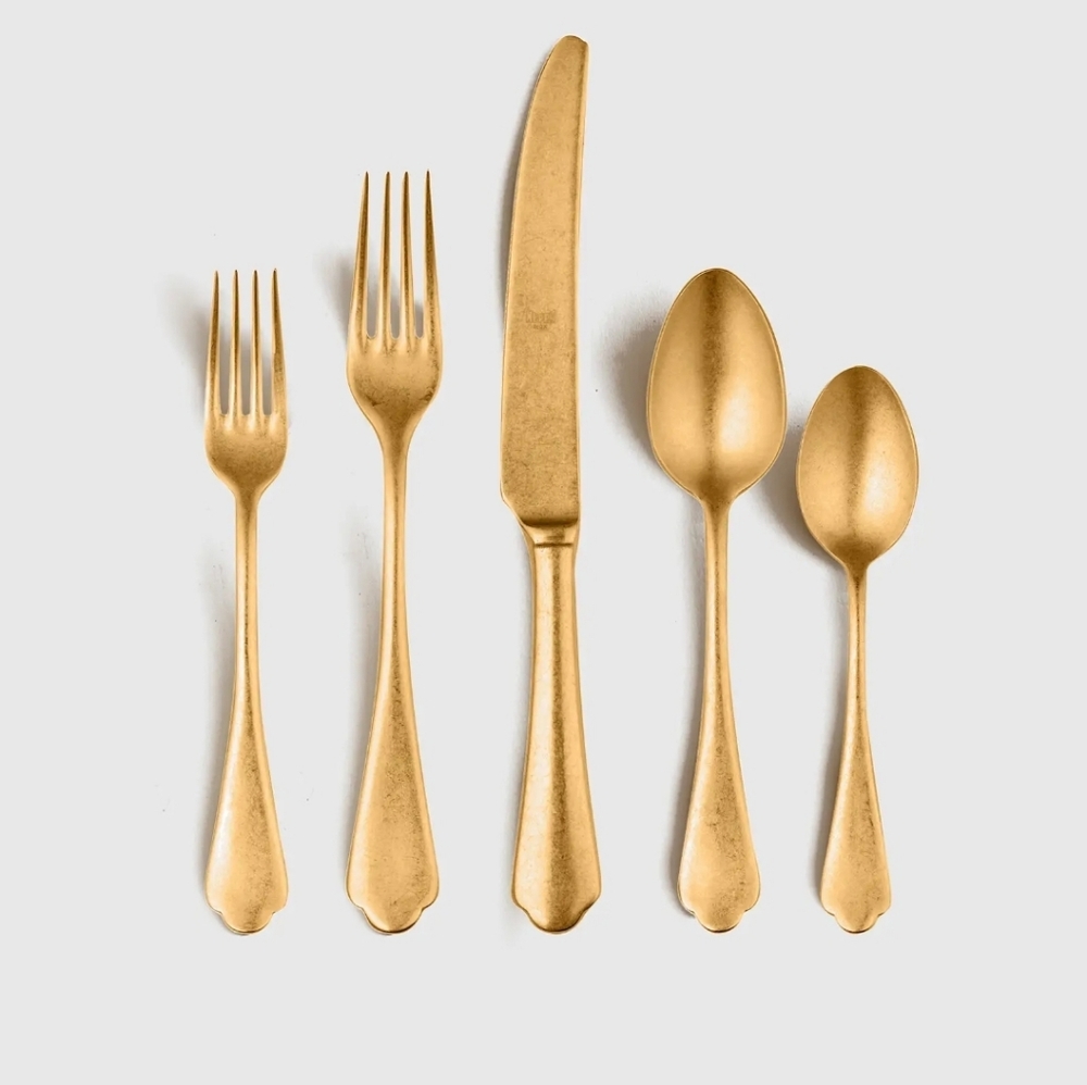 NEW! MEPRA Dolce Vita Pewter Gold 20 Piece Flatwear Set! (Z1)